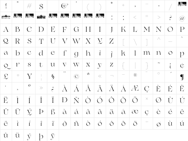 Erotique Trial Medium Character Map