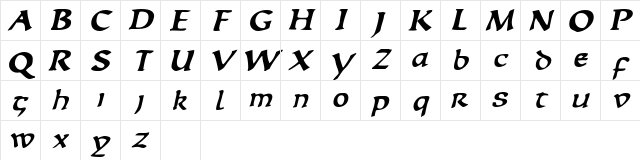 EscudeDisplaySSK BoldItalic Character Map