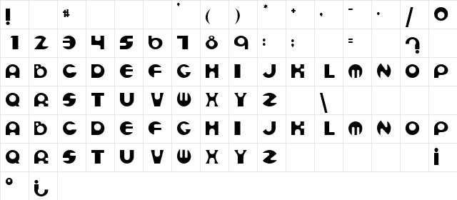 Espheres Regular Character Map