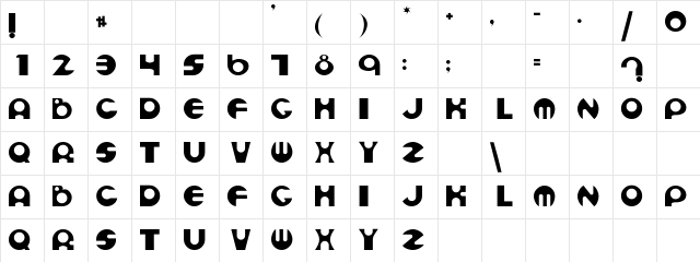 Espheres Regular Character Map