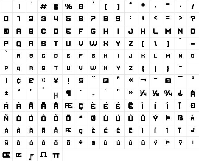 Esportiva Regular Character Map