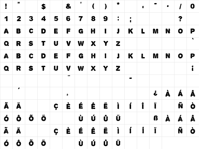 Alpha Echo Regular Character Map