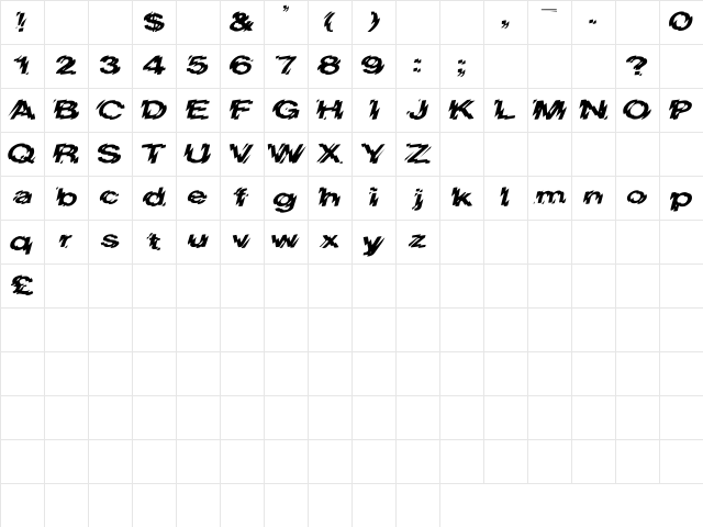LowerWestSide Ex Regular Character Map LowerWestSide Ex Regular Character Map