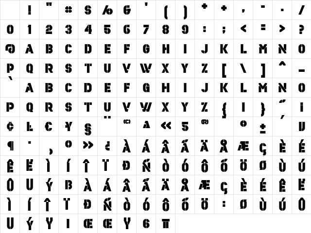 Estenceler SemiBold Character Map