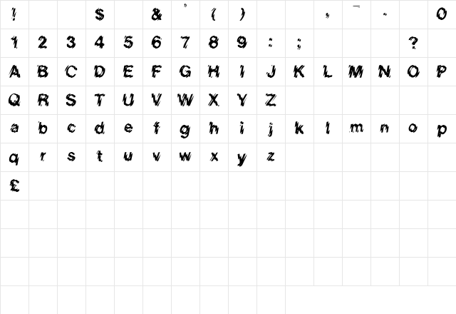RSLowerWestSide Regular Character Map