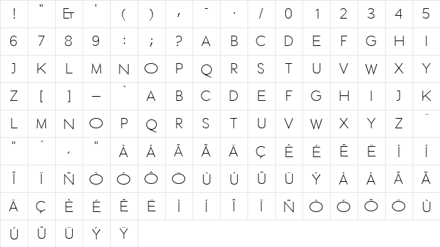 ETH Large Expanded Regular Character Map