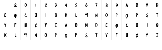 Etruscan Dom Casual Regular Character Map Etruscan Dom Casual Regular Character Map