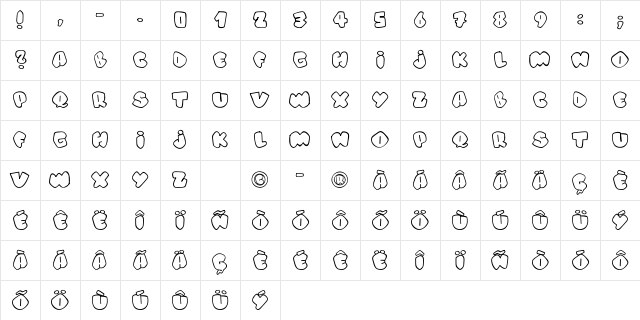 Alpha street Regular Character Map Alpha street Regular Character Map