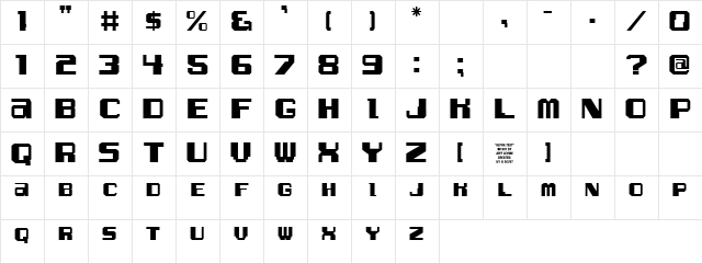 Alpha Test JL Regular Character Map