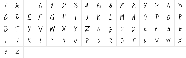 Alpha Thin Regular Character Map
