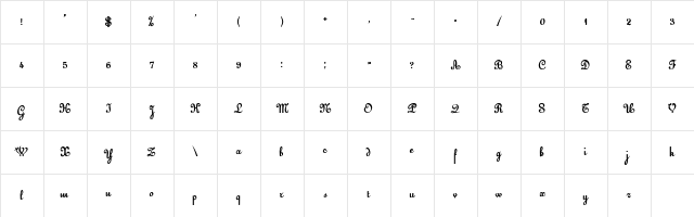 EustonScriptSSK Bold Character Map