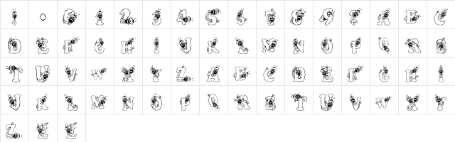 AlphaBizzyBee Regular Character Map