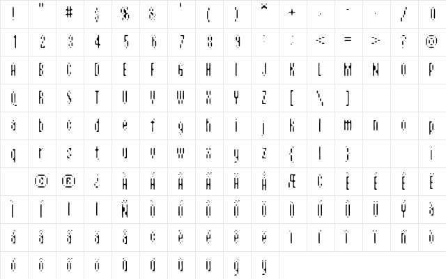 AspersionLight Regular Character Map AspersionLight Regular Character Map