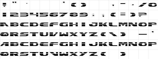 Excelerate Straight Expanded Character Map