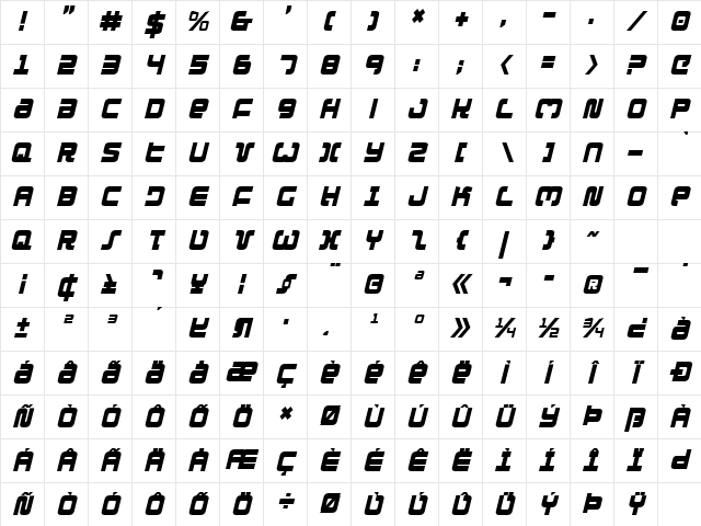 Exedore Condensed Italic Condensed Italic Character Map Exedore Condensed Italic Condensed Italic Character Map