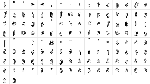 LRT White Fang Regular Character Map