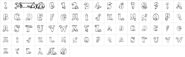 AlphaElephant Regular Character Map