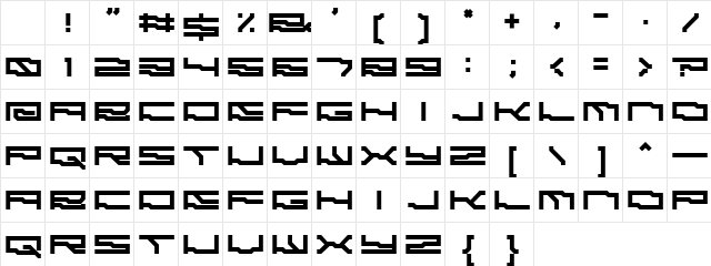 EXOBYTE Regular Character Map
