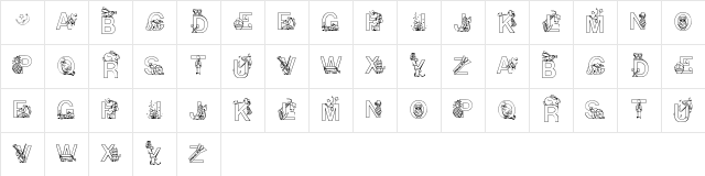 Alphapix Regular Character Map