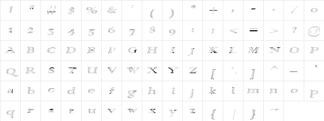 AlphaRev Hollow Regular Character Map