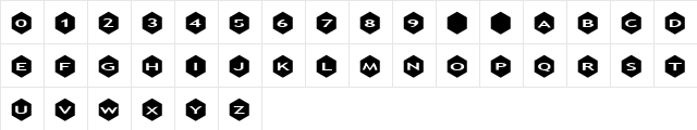 AlphaShapes hexagons Normal Character Map