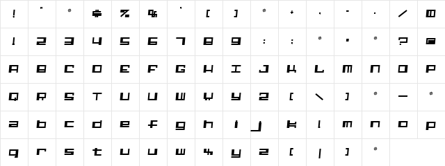 Alphastep i version Regular Character Map Alphastep i version Regular Character Map