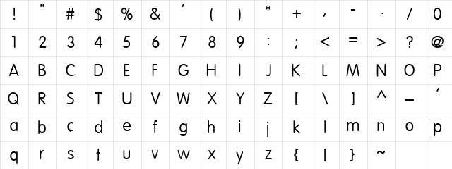 St_Rad normal Character Map