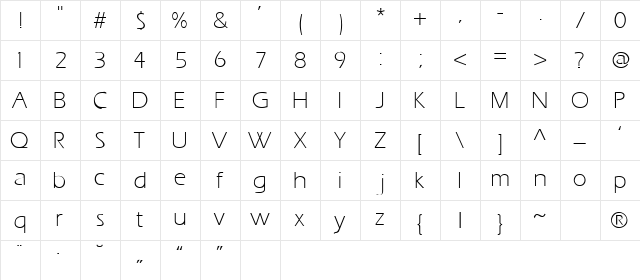 EuroCanal_Lite Normal Character Map