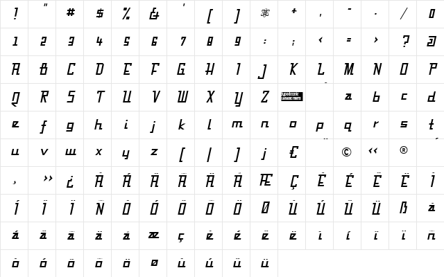 Fabian Regular Character Map
