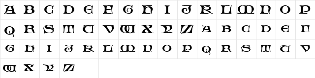 Fable Regular Character Map