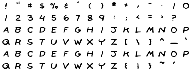 Face Front Regular Character Map