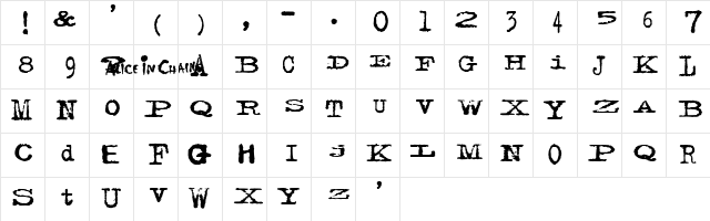Facelift Regular Character Map