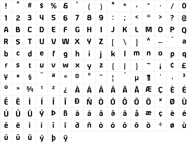 Alphii Bold Character Map Alphii Bold Character Map