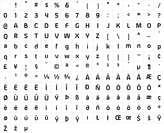Alphii SemiBold Regular Character Map Alphii SemiBold Regular Character Map