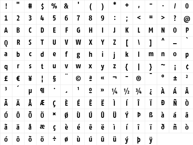 FagoCoTf Bold Character Map FagoCoTf Bold Character Map