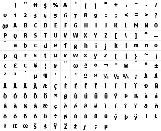 FagoNo ExtraBold Character Map FagoNo ExtraBold Character Map
