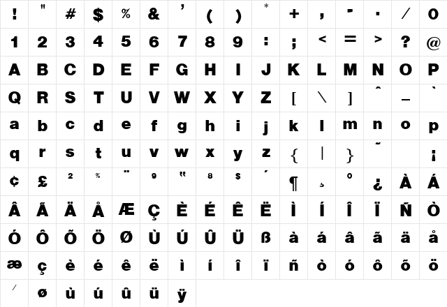 Alpist Regular Character Map