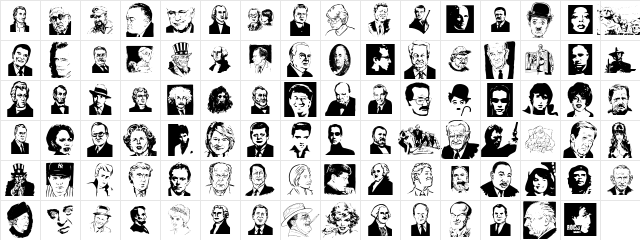 Famous Faces Regular Character Map Famous Faces Regular Character Map
