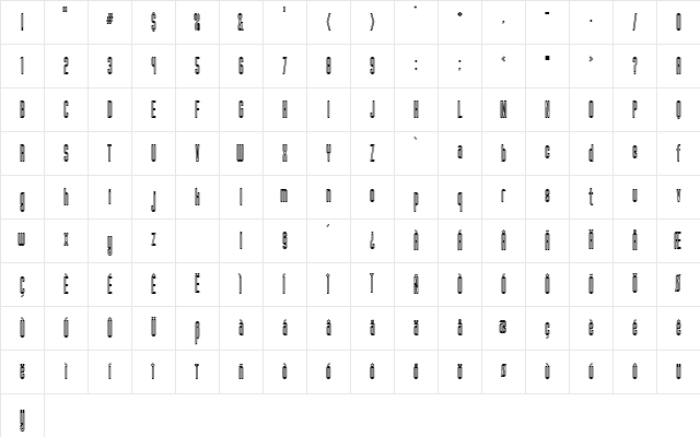 FanatiqueInline Bold Character Map FanatiqueInline Bold Character Map