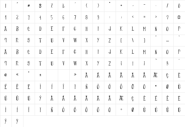 fanfarone-bold fanfarone-bold Character Map
