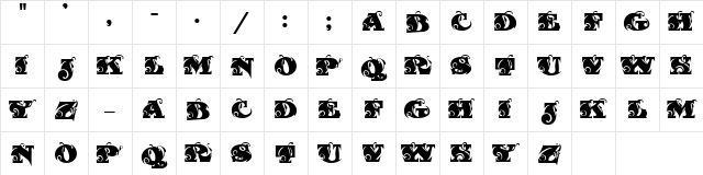Fantastic MF Initials Character Map