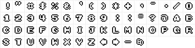 Fantasy Zone 2 DX Regular Character Map