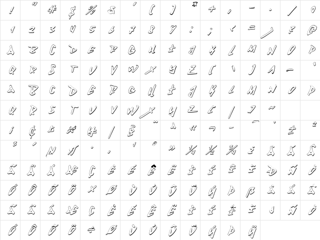 Fantom 3D Italic Italic Character Map Fantom 3D Italic Italic Character Map