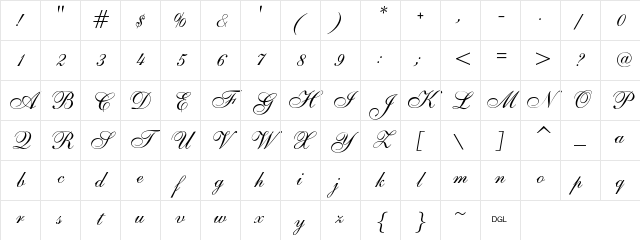 ALS Script Regular Character Map ALS Script Regular Character Map