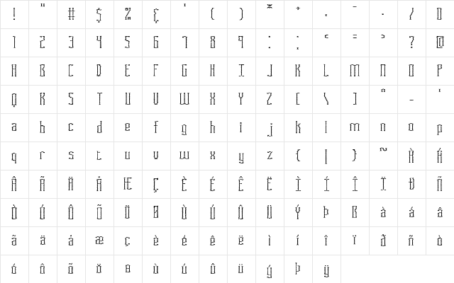 Fascii Scraggly BRK Regular Character Map Fascii Scraggly BRK Regular Character Map