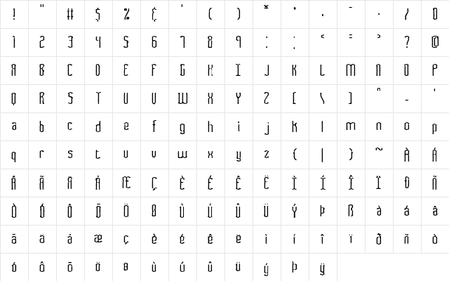 Fascii Smudge BRK Regular Character Map