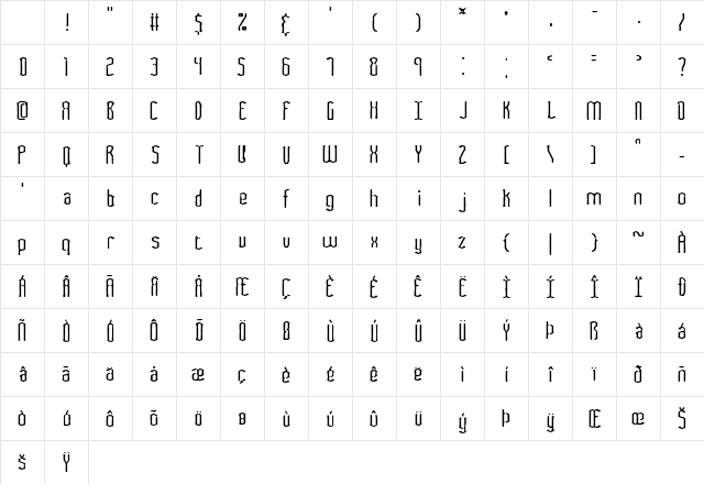 Fascii Smudge BRK Regular Character Map