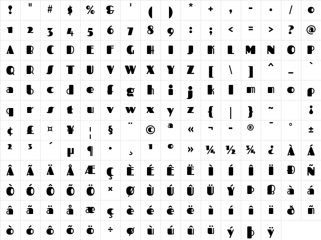 Fascinate Regular Character Map Fascinate Regular Character Map