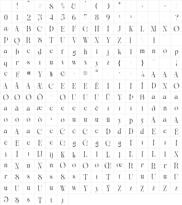 Fashion Wacks Regular Character Map Fashion Wacks Regular Character Map