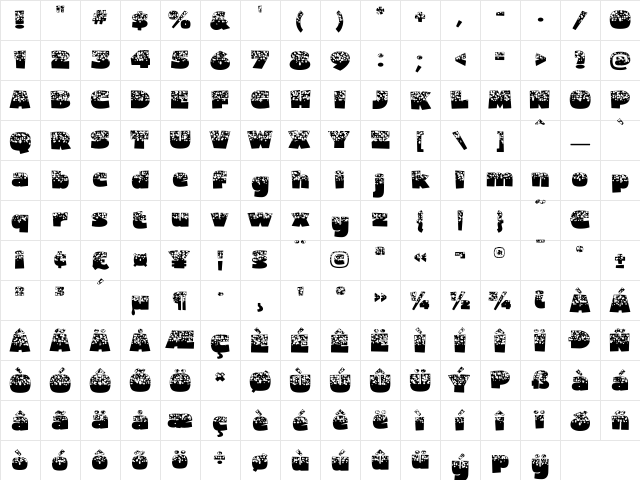 FatBoy 'BubbleUp' Regular Character Map